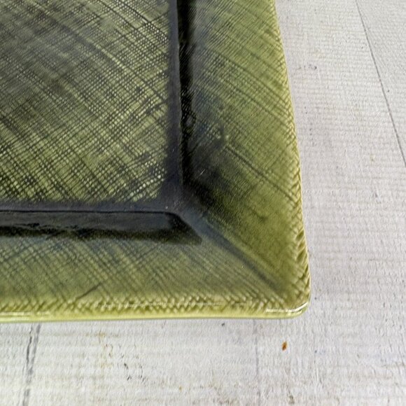 Home Target ASIAN LINEN Green Embossed Weave Square Stoneware Dinner Plate Set 3 - Picture 13 of 16